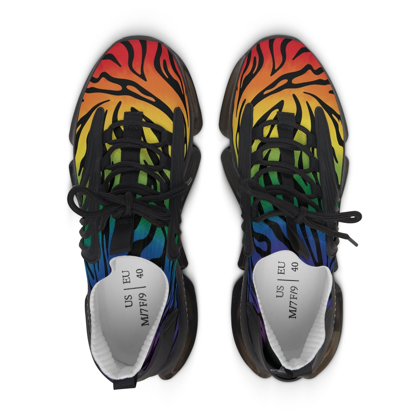 Women's Mesh Sneakers — Rainbow Zebra Athletic Shoes