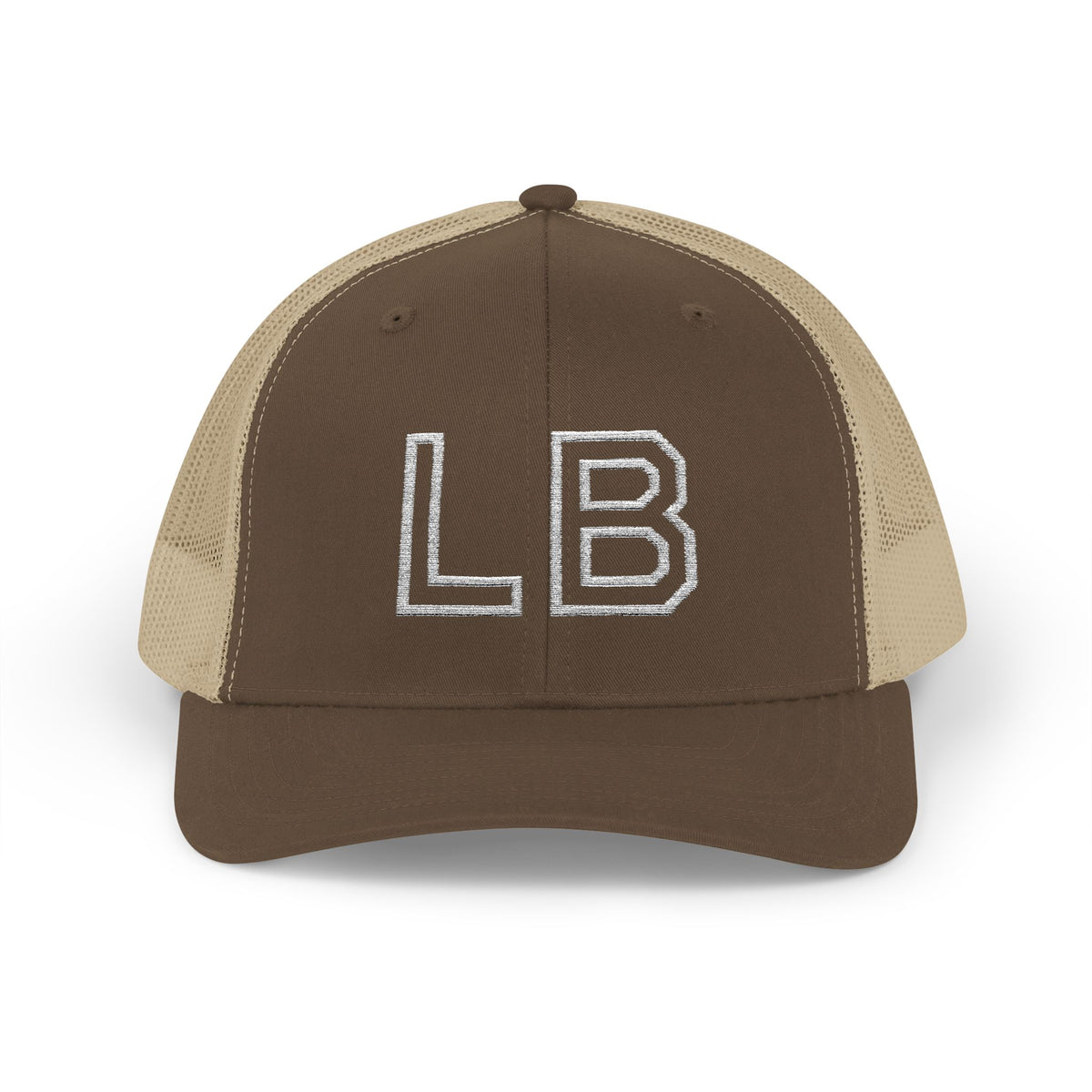 LB Green and White Snapback Trucker Cap