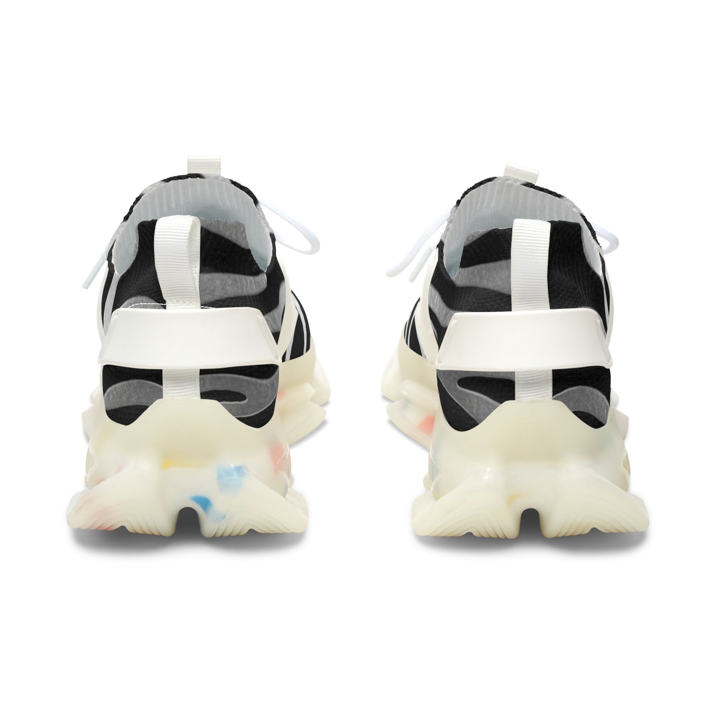 Zebra-Print Mesh Sneakers — Women's Lightweight Athletic Shoes