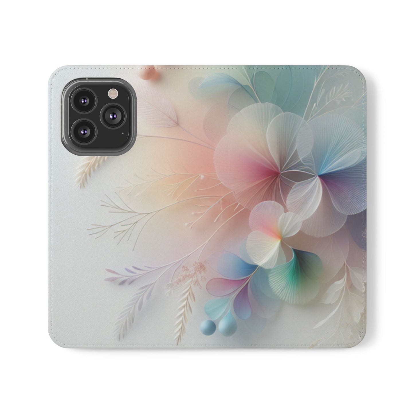 Floral Dream Flip Phone Case - Pastel Watercolor Wallet Cover