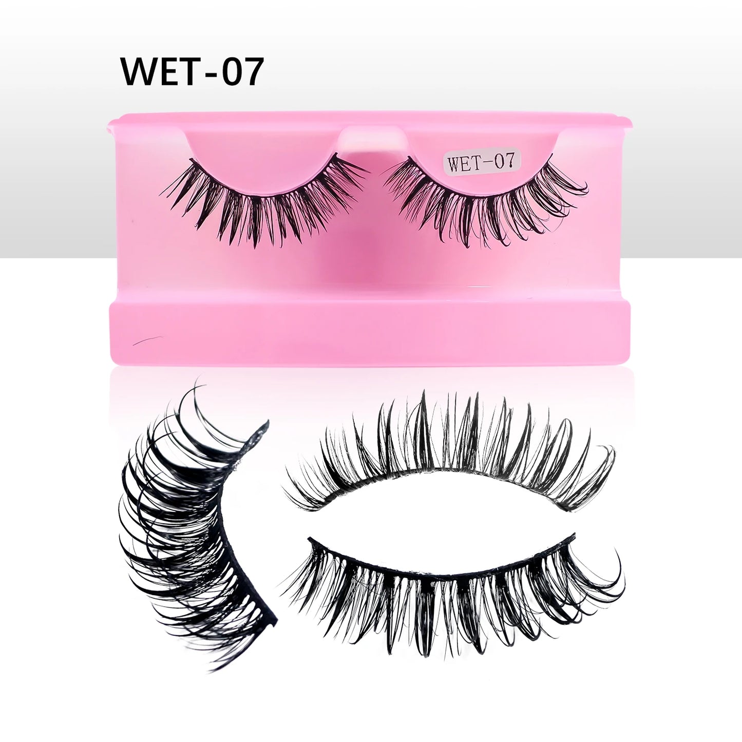 Wet Lash Spikes New Volume Fluffy Full Strip Lashes Makeup Accessories Faux Mink Eye Lashes Vendor C/D Curl False Eyelashes