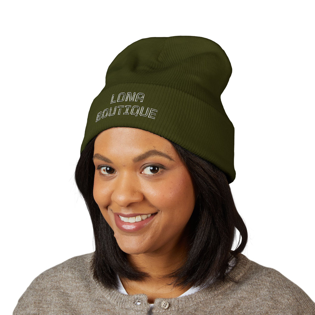 Love Yourself – Bestickte Unisex-Beanie mit Umschlag