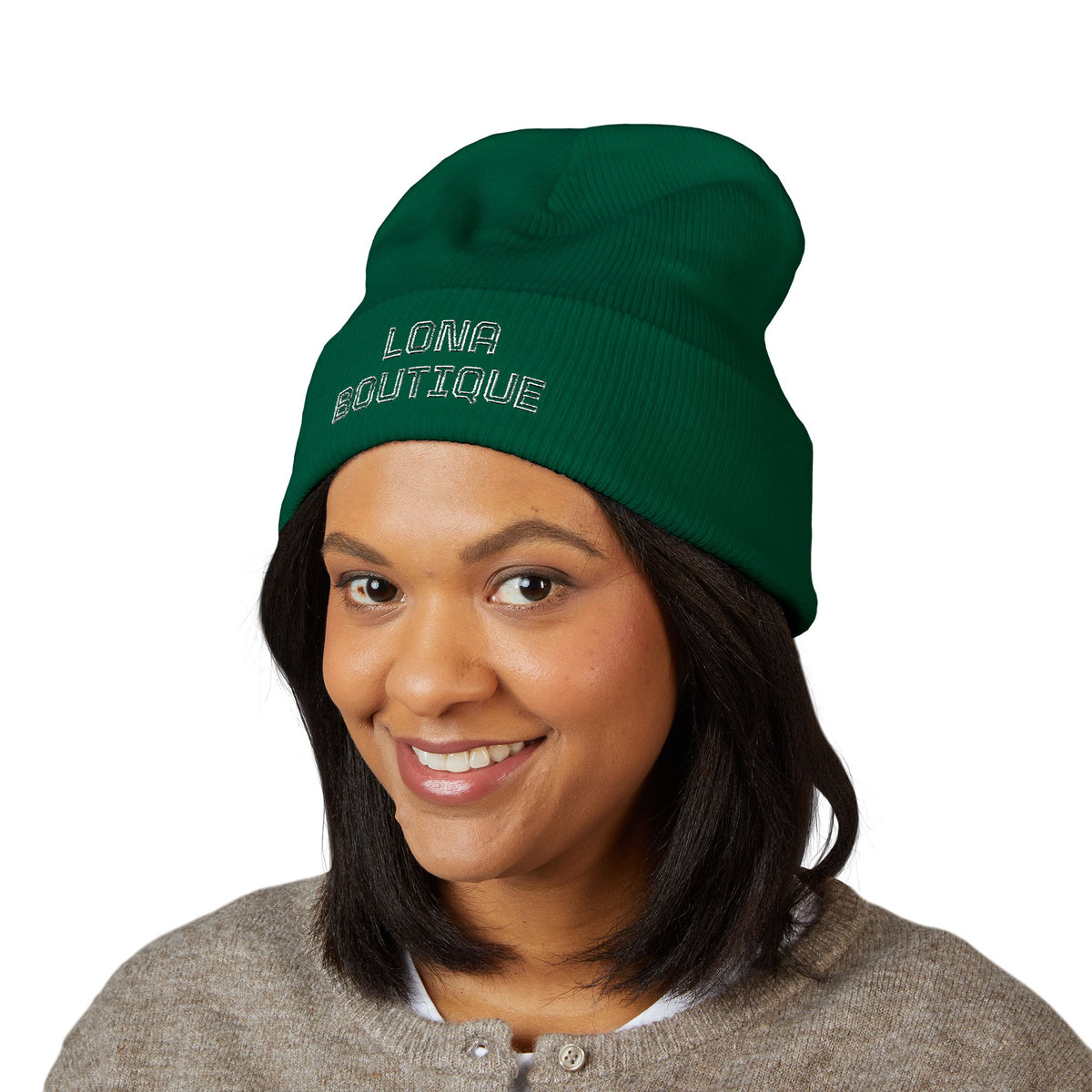 Love Yourself – Bestickte Unisex-Beanie mit Umschlag