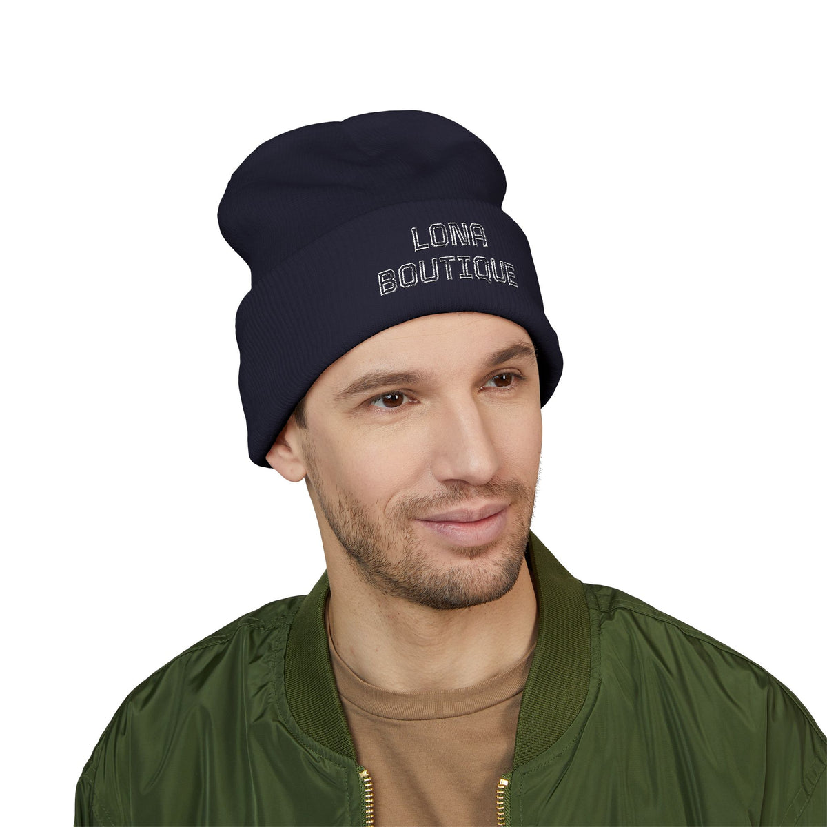 Love Yourself – Bestickte Unisex-Beanie mit Umschlag