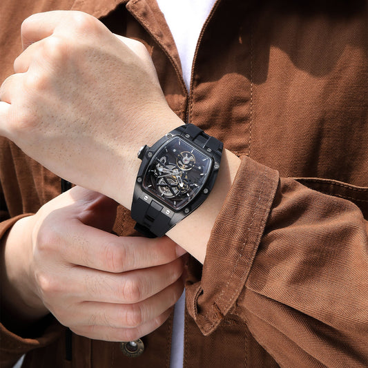 MEGIR Original Fashion Men Watches Automatic Mechanical Watch Steel Case Sport Skeleton Dial Wristwatch Waterproof Clock Reloj Hombre 2242