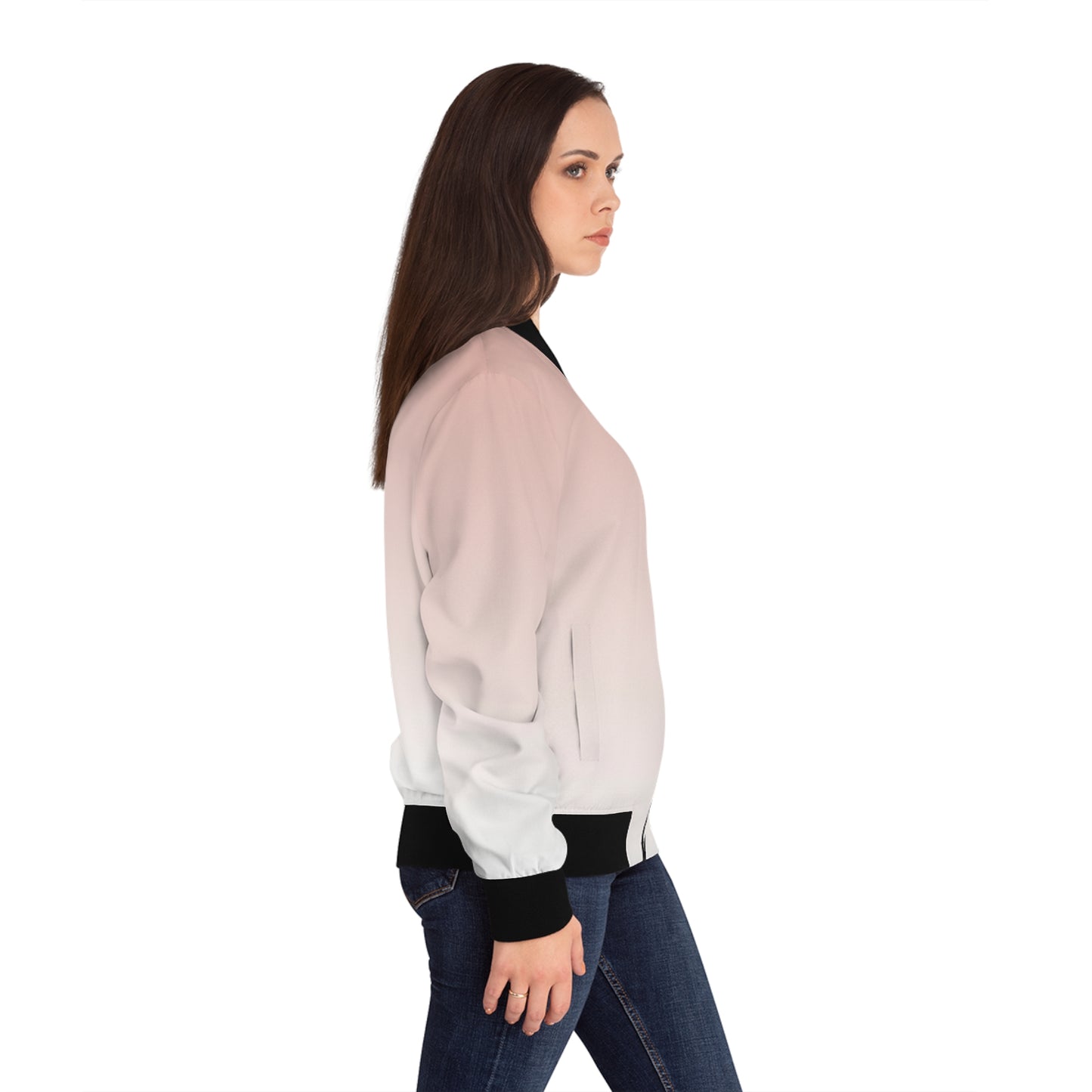 Pink Ombre Bomber Jacket — Women's Lightweight Gradient Jacket