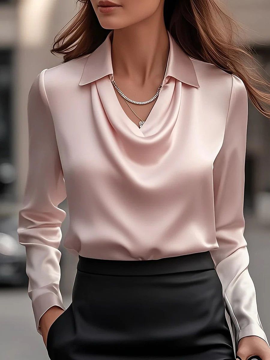 Damenbluse mit Revers | Langarm | Viele Farben