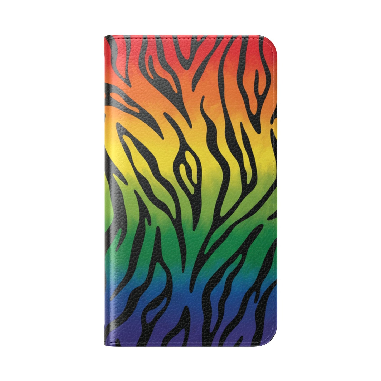 Rainbow Zebra Flip Phone Case – Colorful Pride Wallet Cover