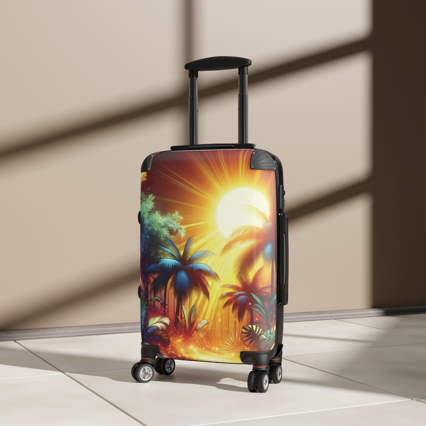 Tropical Sunset Suitcase – Vibrant Palm Beach Travel Luggage