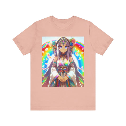 Bohemian Rainbow Tee, Unisex Short Sleeve T-Shirt, Festival Apparel, Anime Lover Gift, Summer Vibes, Colorful Graphic Tee