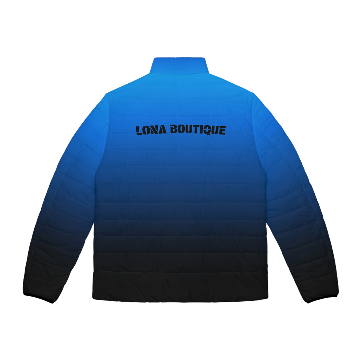 Men’s Blue-to-Black Gradient Puffer Jacket