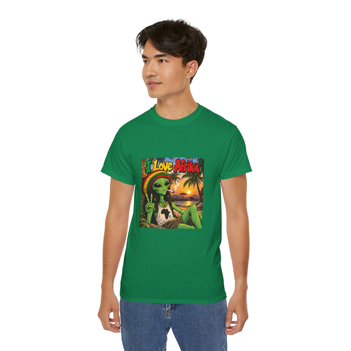 I Love Afrika Alien Sunset T-Shirt – Unisex