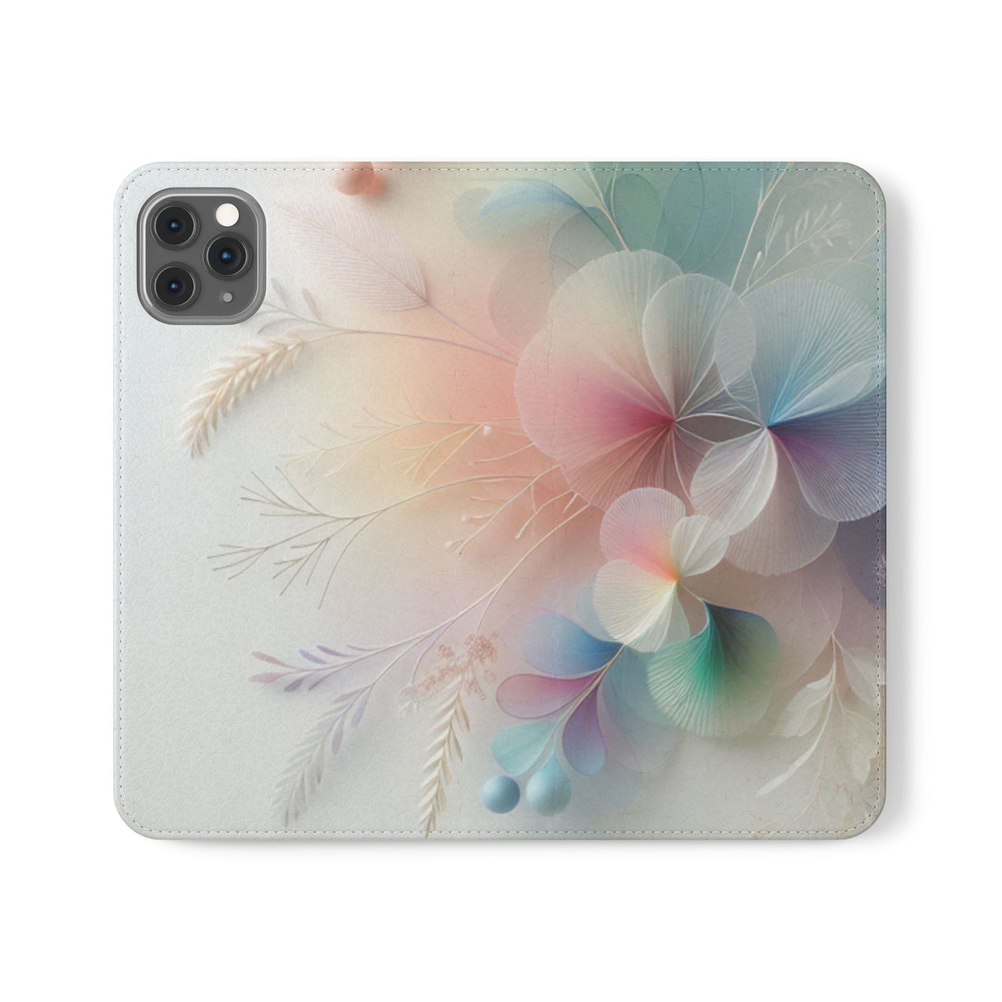 Floral Dream Flip Phone Case - Pastel Watercolor Wallet Cover