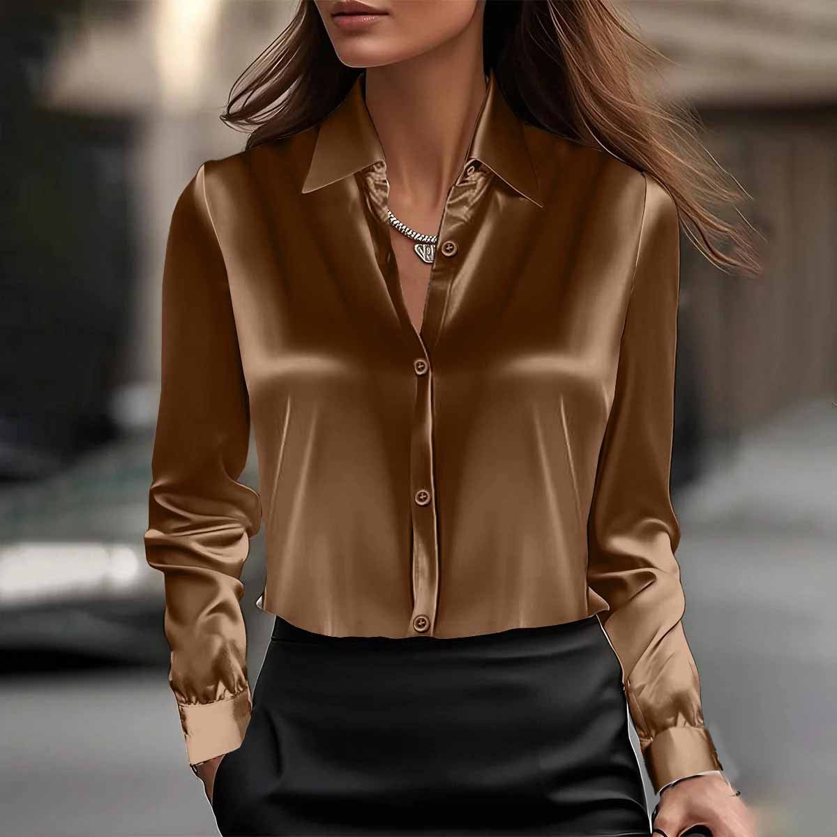 Damenbluse mit Revers | Langarm | Viele Farben