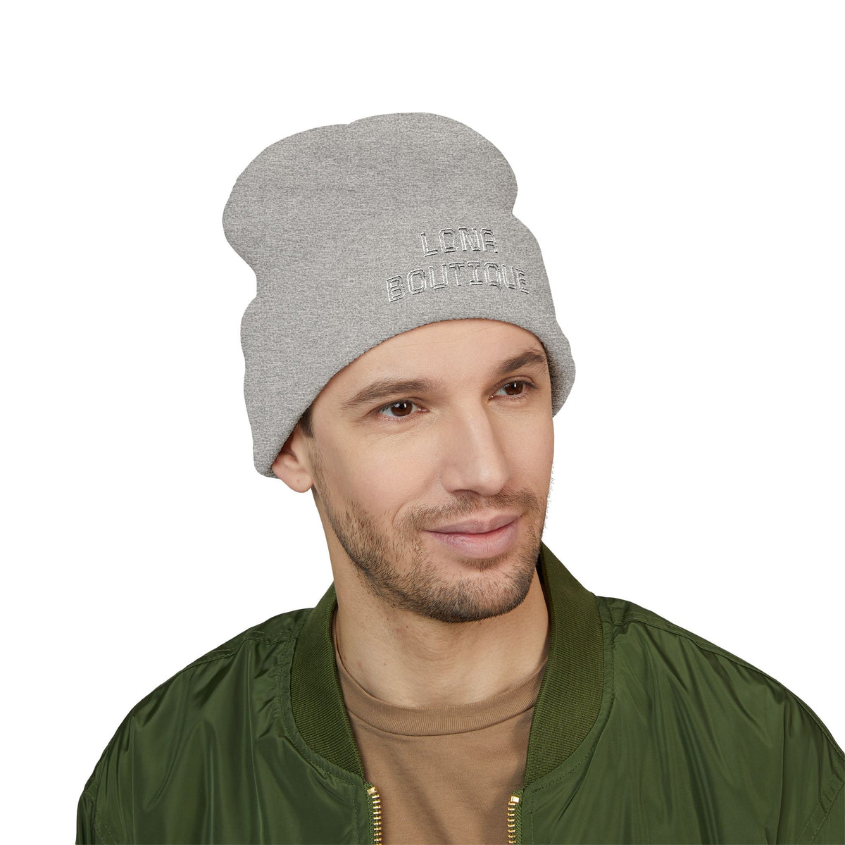 Love Yourself – Bestickte Unisex-Beanie mit Umschlag
