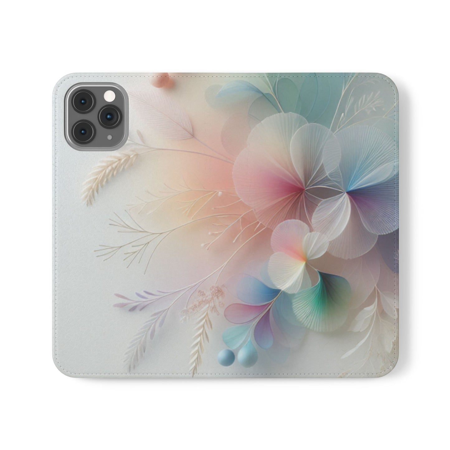 Floral Dream Flip Phone Case - Pastel Watercolor Wallet Cover