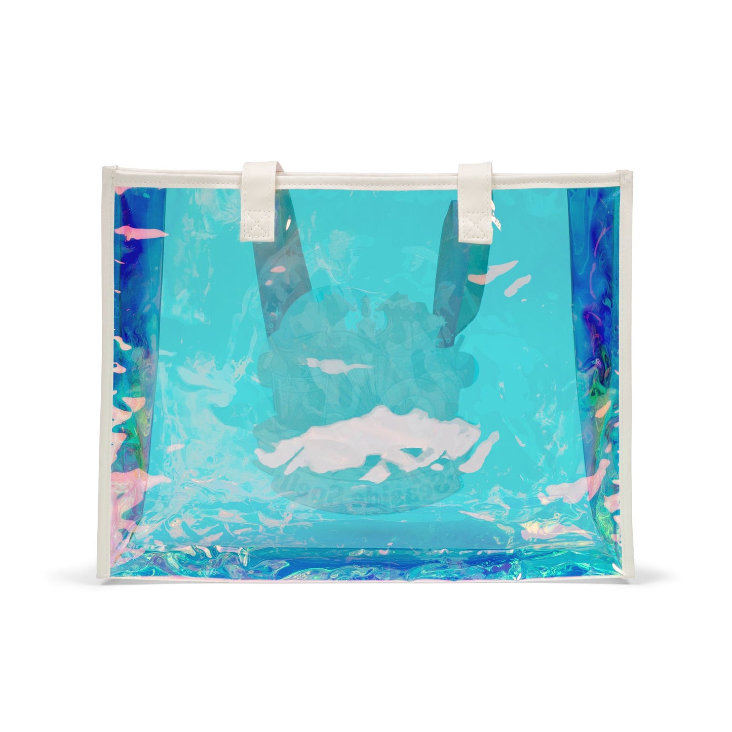 Holographic Beach Tote Bag — 'Seaside Spell' Iridescent Shopper