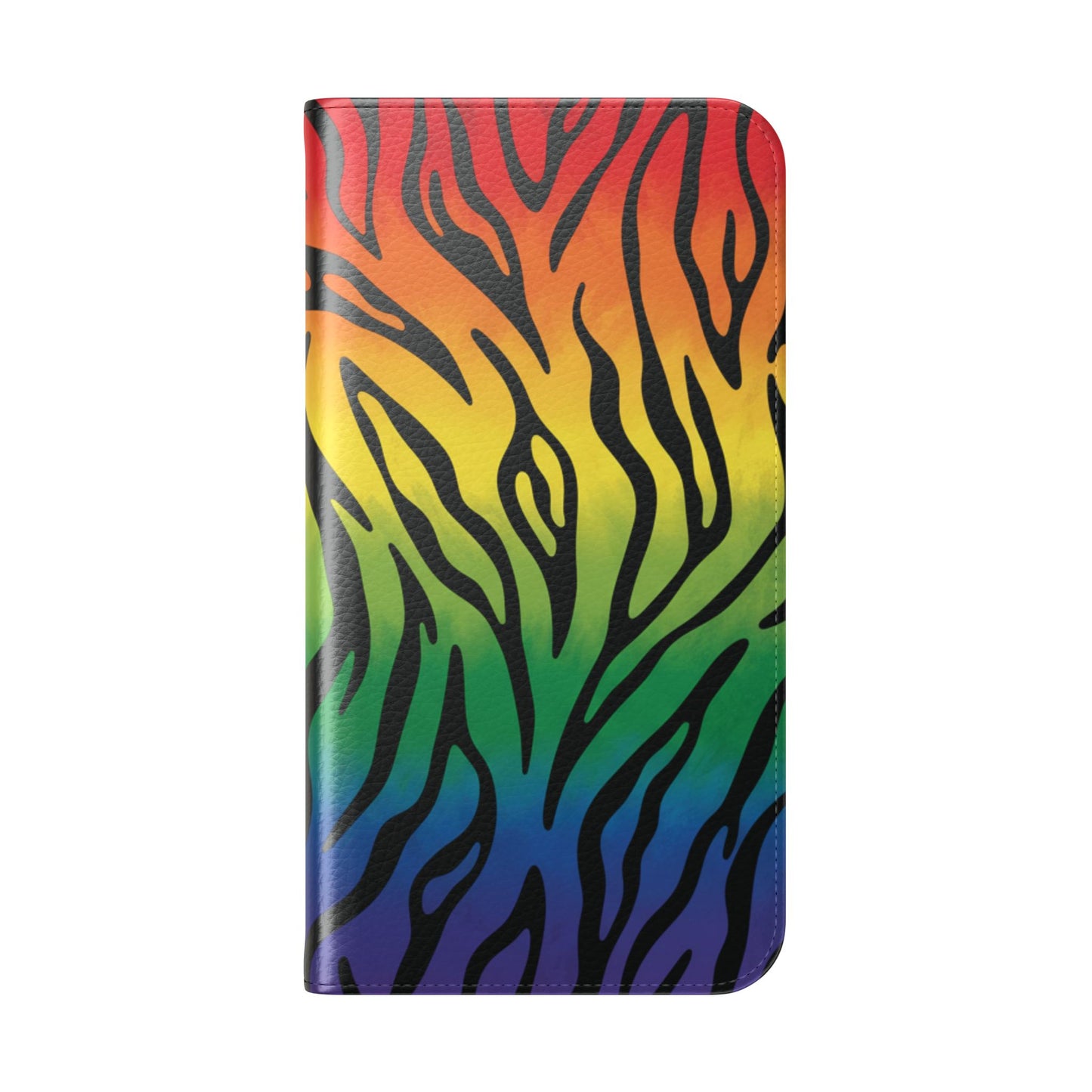 Rainbow Zebra Flip Phone Case – Colorful Pride Wallet Cover
