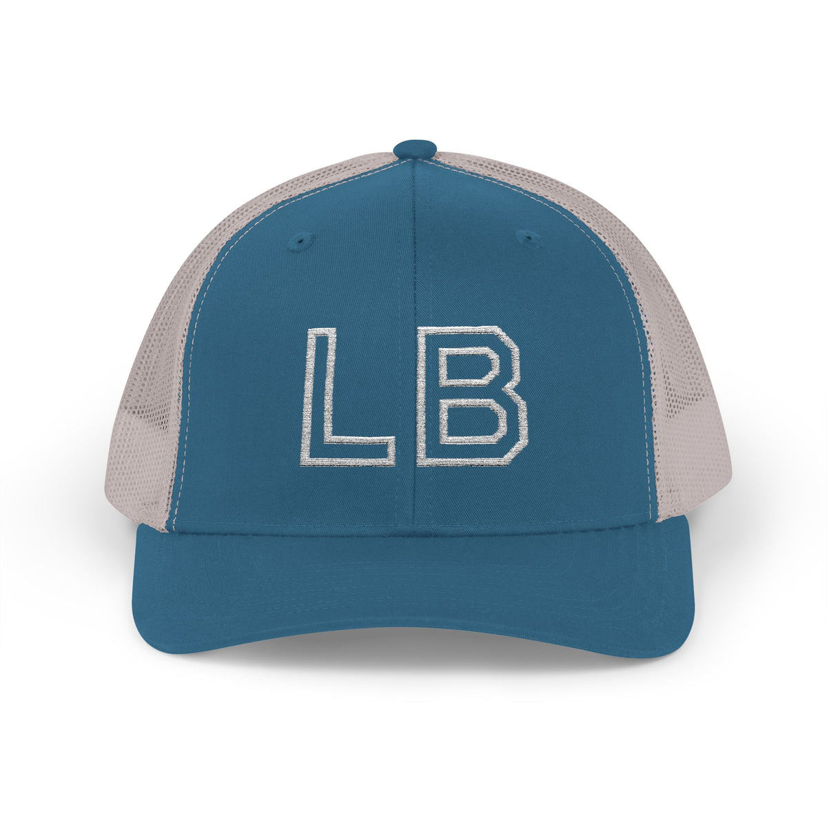 LB Green and White Snapback Trucker Cap