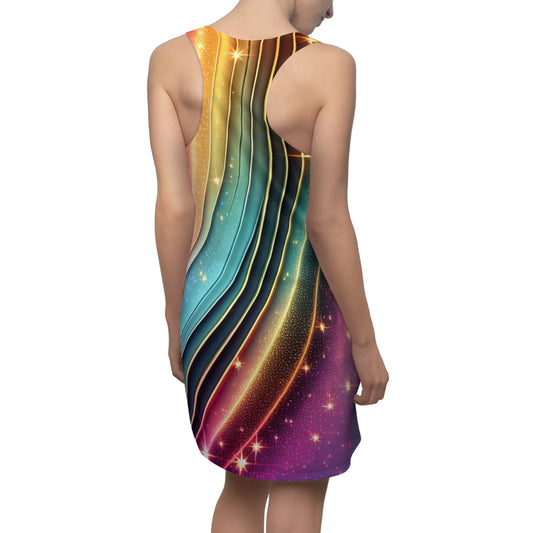 Colorful Cosmic Racerback Dress for Women, Summer Dress, Casual Outing Dress, Beachwear, Festival Dress, Unique Gift Idea