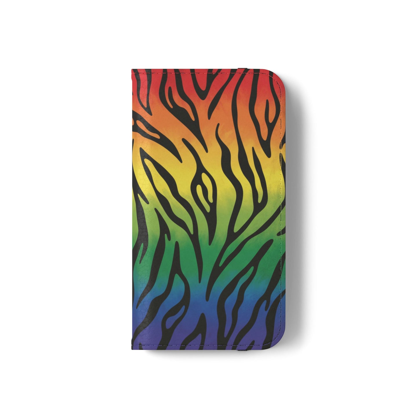 Rainbow Zebra Flip Phone Case – Colorful Pride Wallet Cover