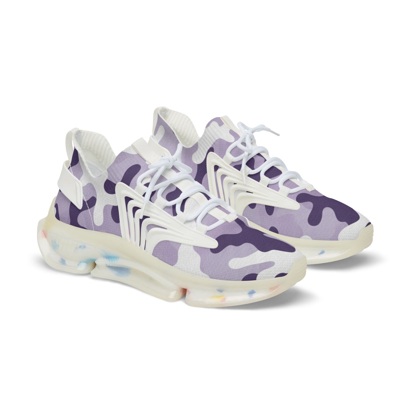 Purple Camo Mesh Sneakers — Men's Lightweight Athletic Shoes