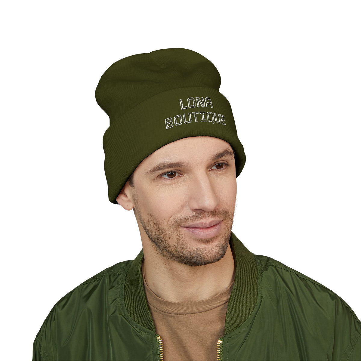 Love Yourself – Bestickte Unisex-Beanie mit Umschlag