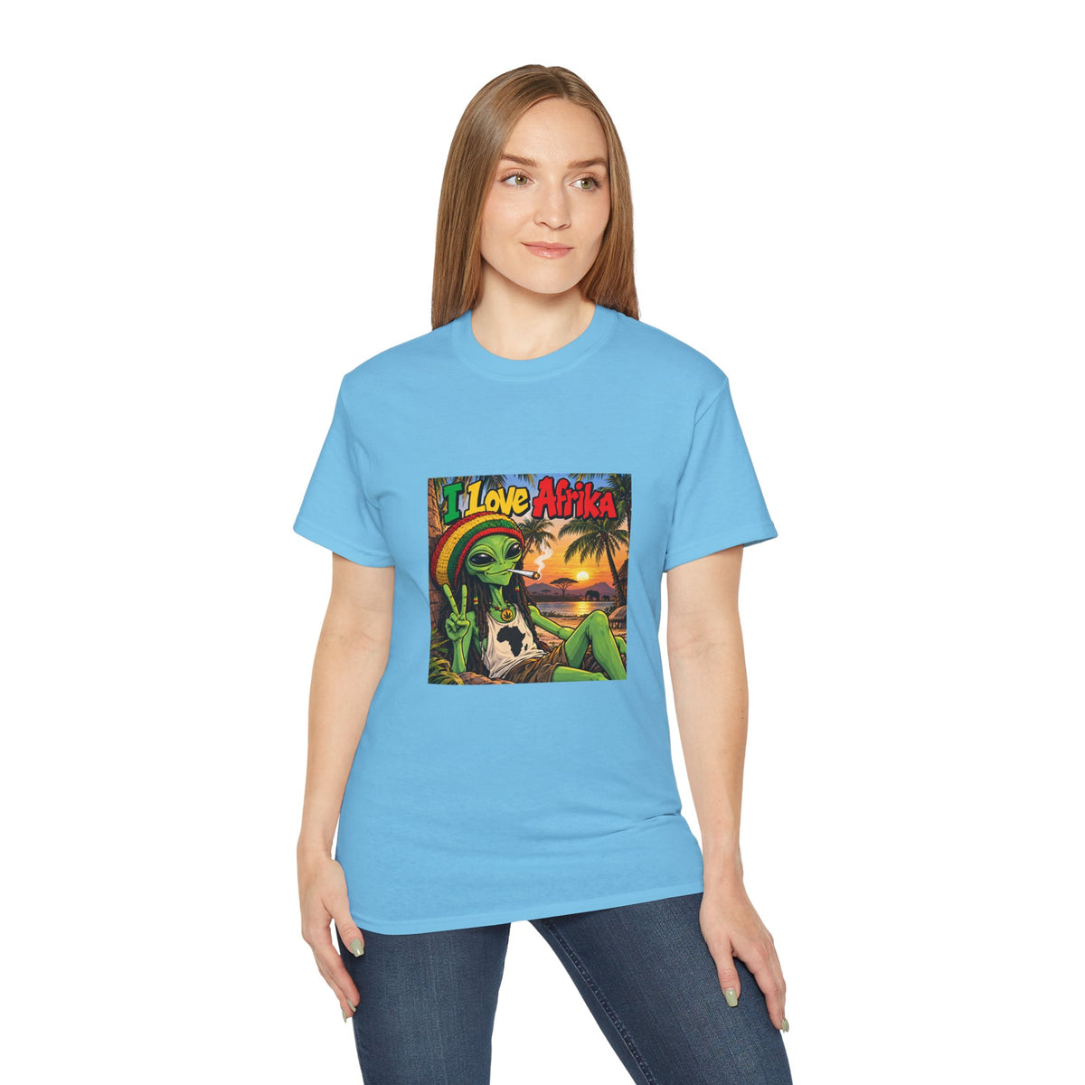 I Love Afrika Alien Sunset T-Shirt – Unisex