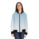 Pastel Blue Ombre Bomber Jacket — Women's Lightweight Gradient Jacket