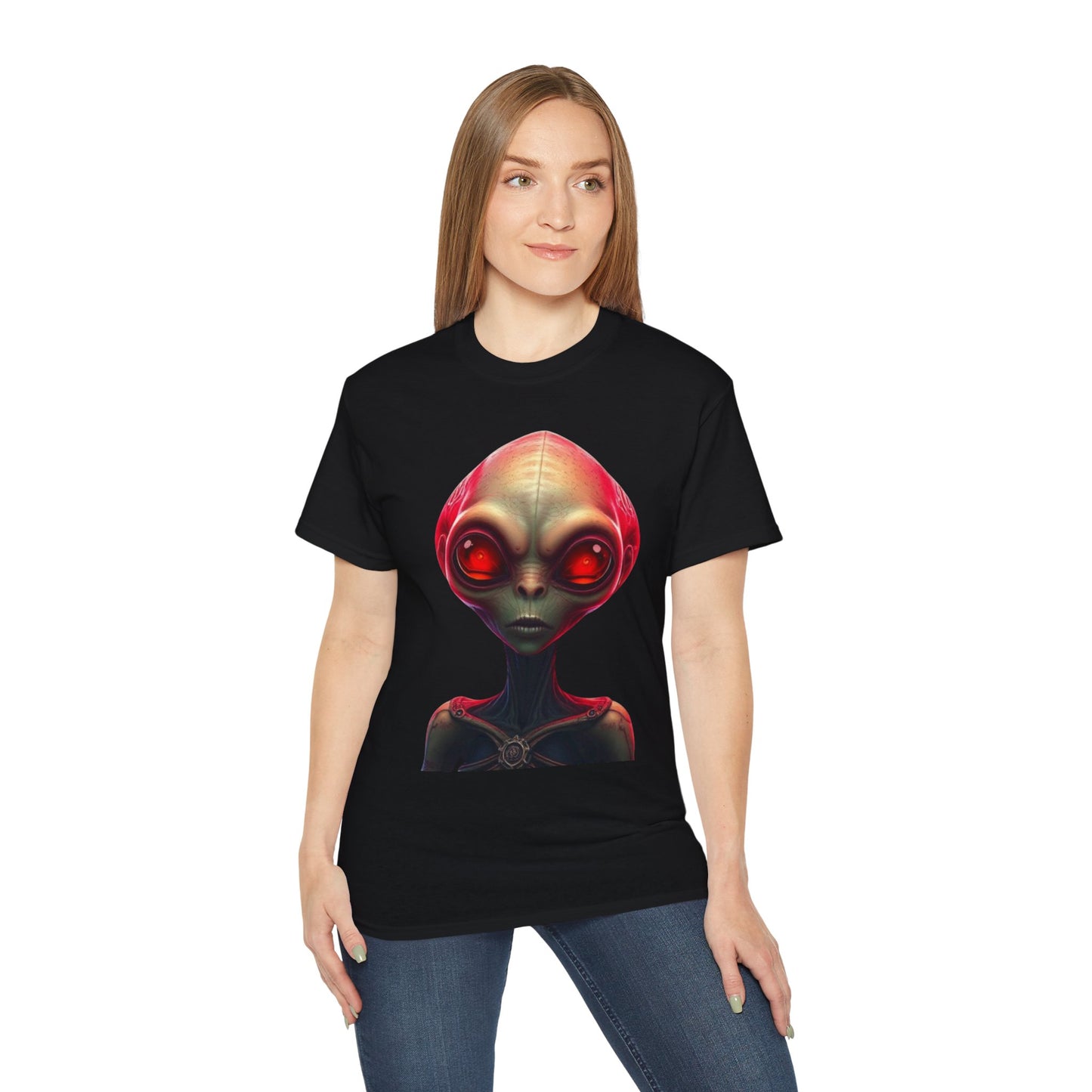 Alien Head Graphic Tee — Retro Red-Eye Extraterrestrial T-Shirt