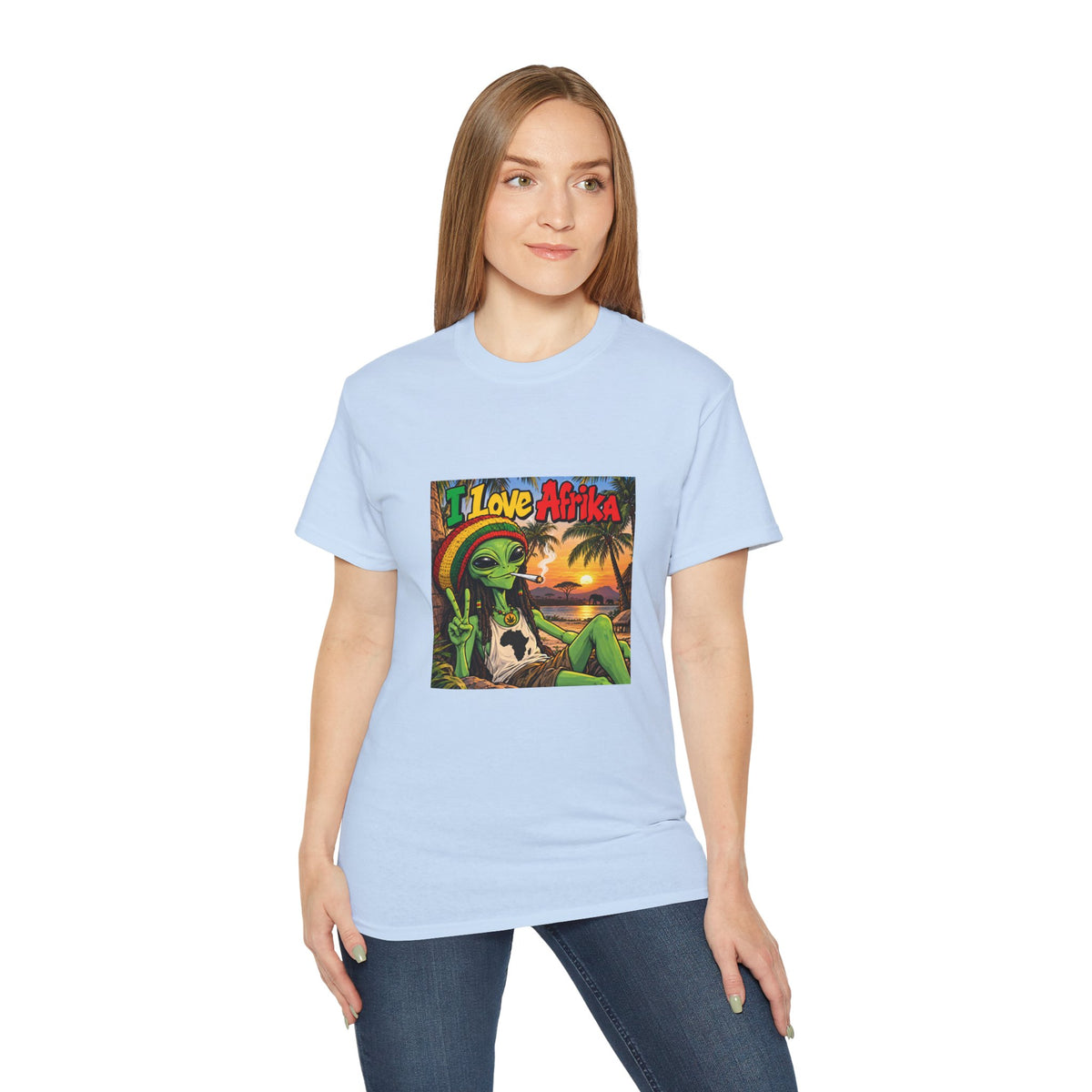 I Love Afrika Alien Sunset T-Shirt – Unisex
