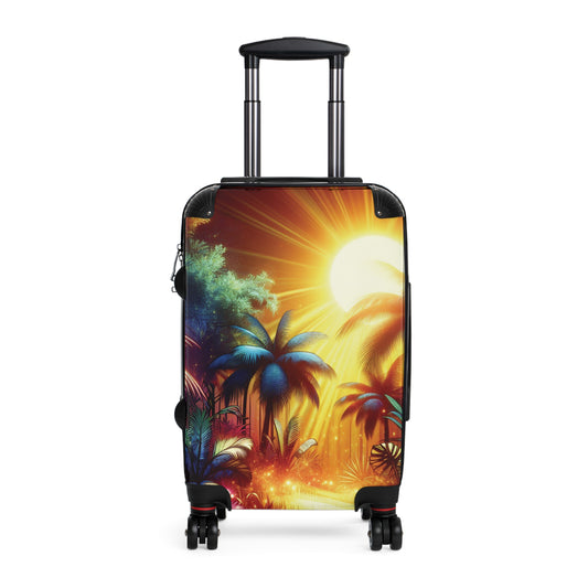 Tropical Sunset Suitcase – Vibrant Palm Beach Travel Luggage
