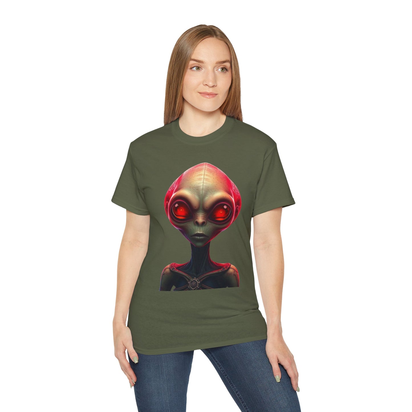 Alien Head Graphic Tee — Retro Red-Eye Extraterrestrial T-Shirt