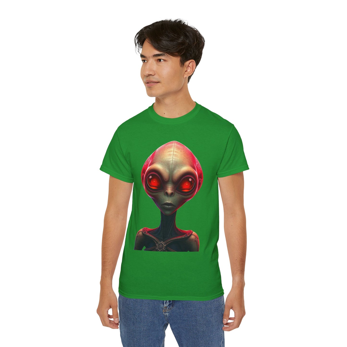 Alien Head Graphic Tee — Retro Red-Eye Extraterrestrial T-Shirt
