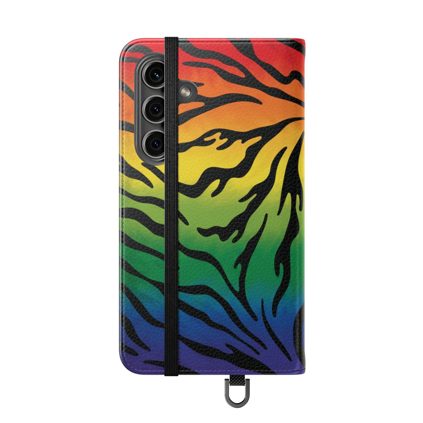 Rainbow Zebra Flip Phone Case – Colorful Pride Wallet Cover