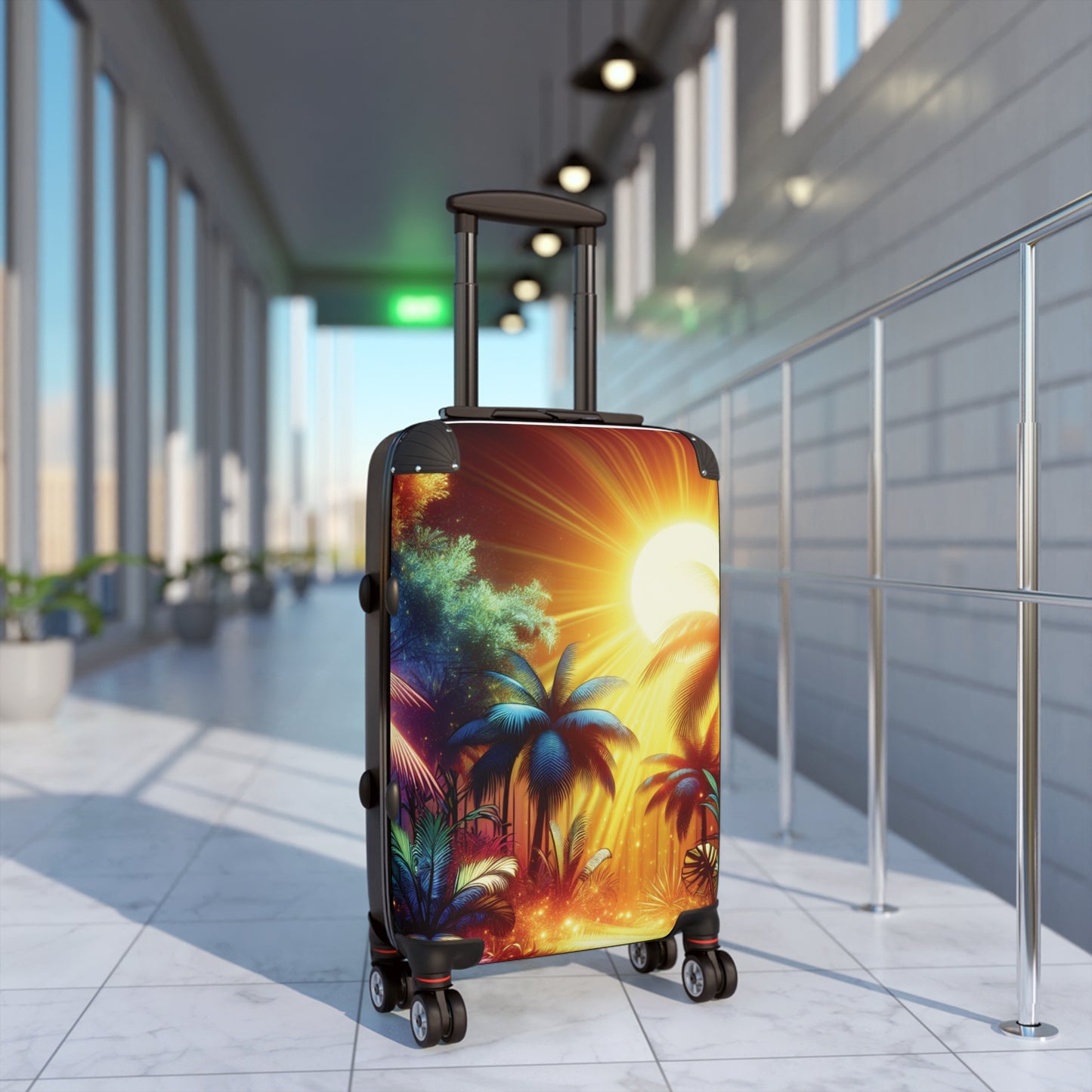 Tropical Sunset Suitcase – Vibrant Palm Beach Travel Luggage