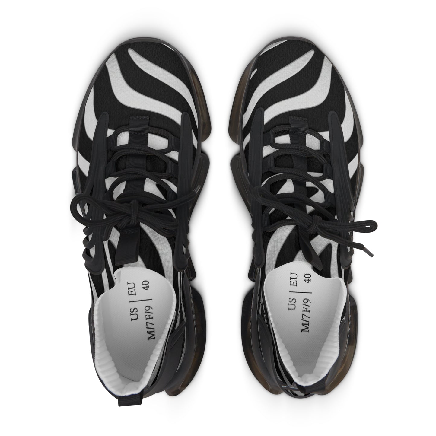 Zebra-Print Mesh Sneakers — Women's Lightweight Athletic Shoes