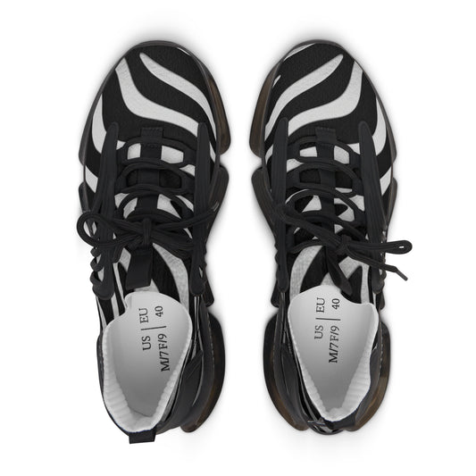 Zebra-Print Mesh Sneakers — Women's Lightweight Athletic Shoes