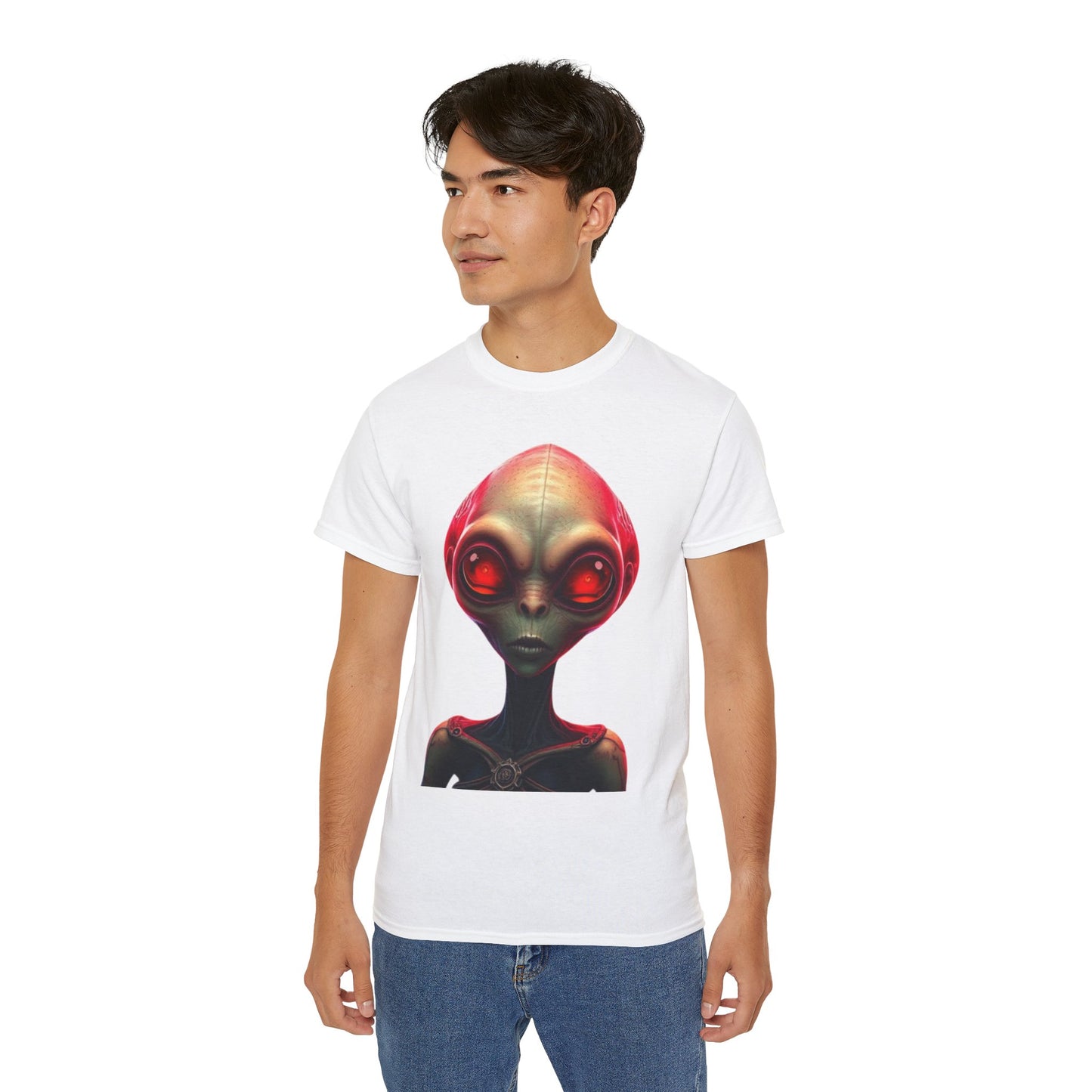 Alien Head Graphic Tee — Retro Red-Eye Extraterrestrial T-Shirt
