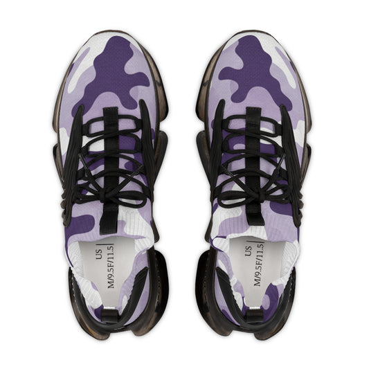 Purple Camo Mesh Sneakers — Men's Lightweight Athletic Shoes
