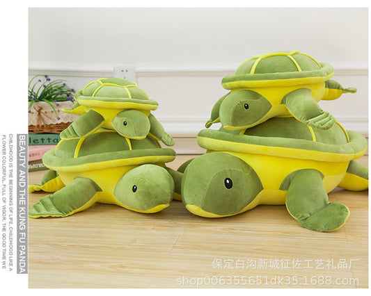 Kuschelschildkröte mit grossen Augen – Plüschkissen & Rückenstütze in 5 Grössen