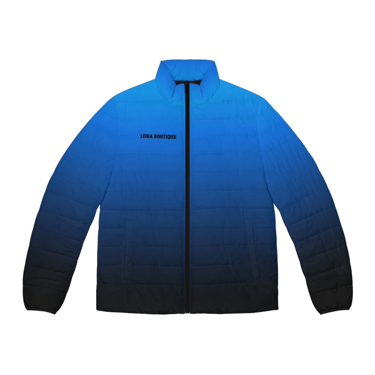 Men’s Blue-to-Black Gradient Puffer Jacket