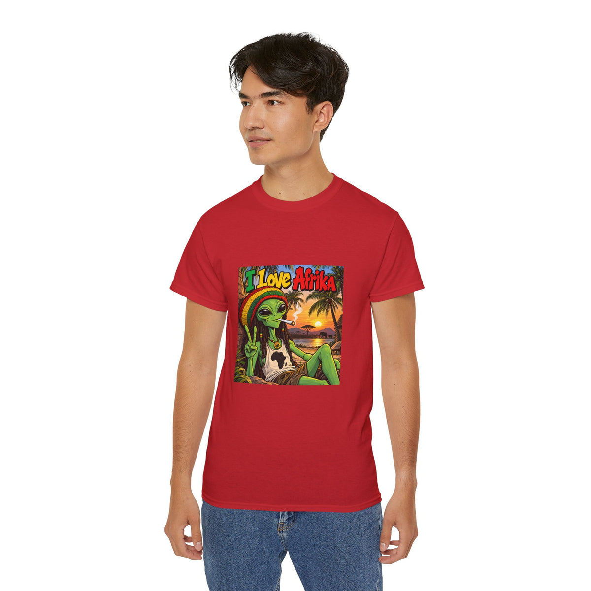 I Love Afrika Alien Sunset T-Shirt – Unisex