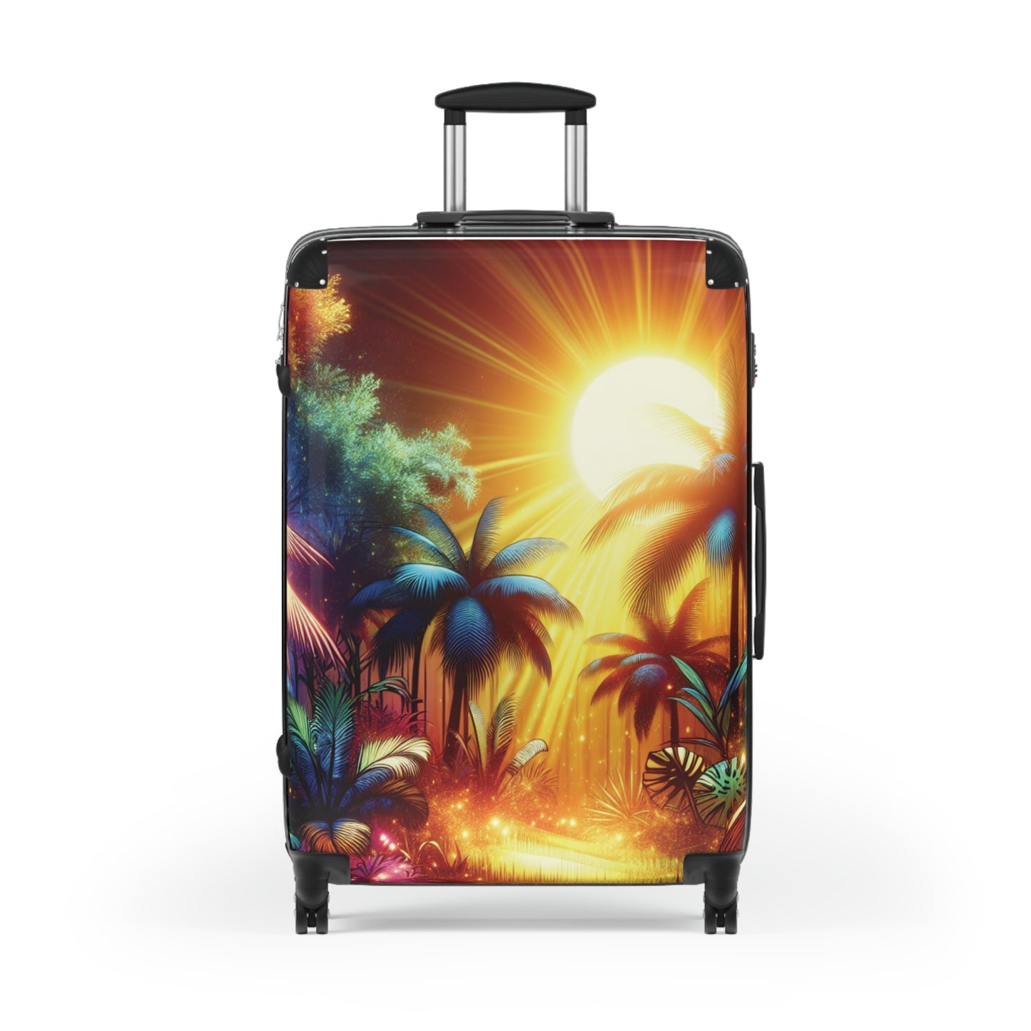 Tropical Sunset Suitcase – Vibrant Palm Beach Travel Luggage