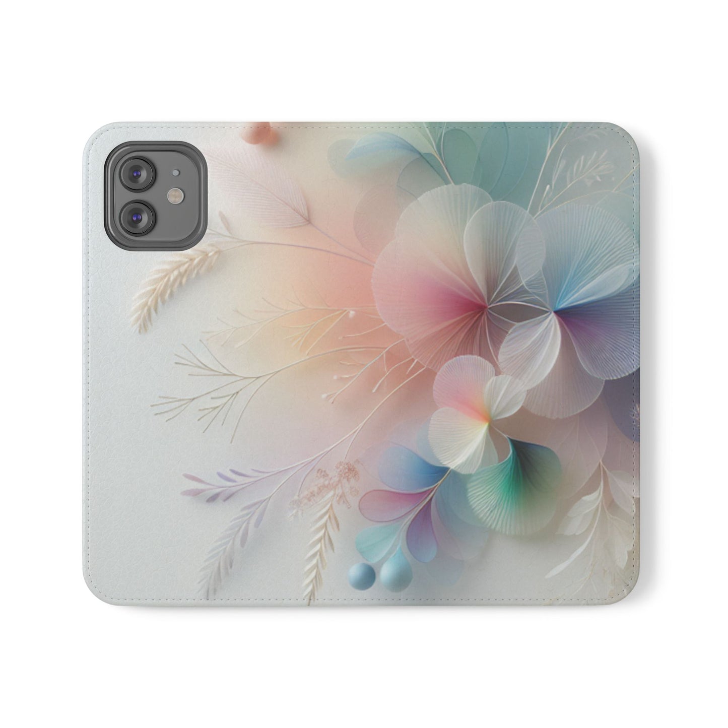 Floral Dream Flip Phone Case - Pastel Watercolor Wallet Cover