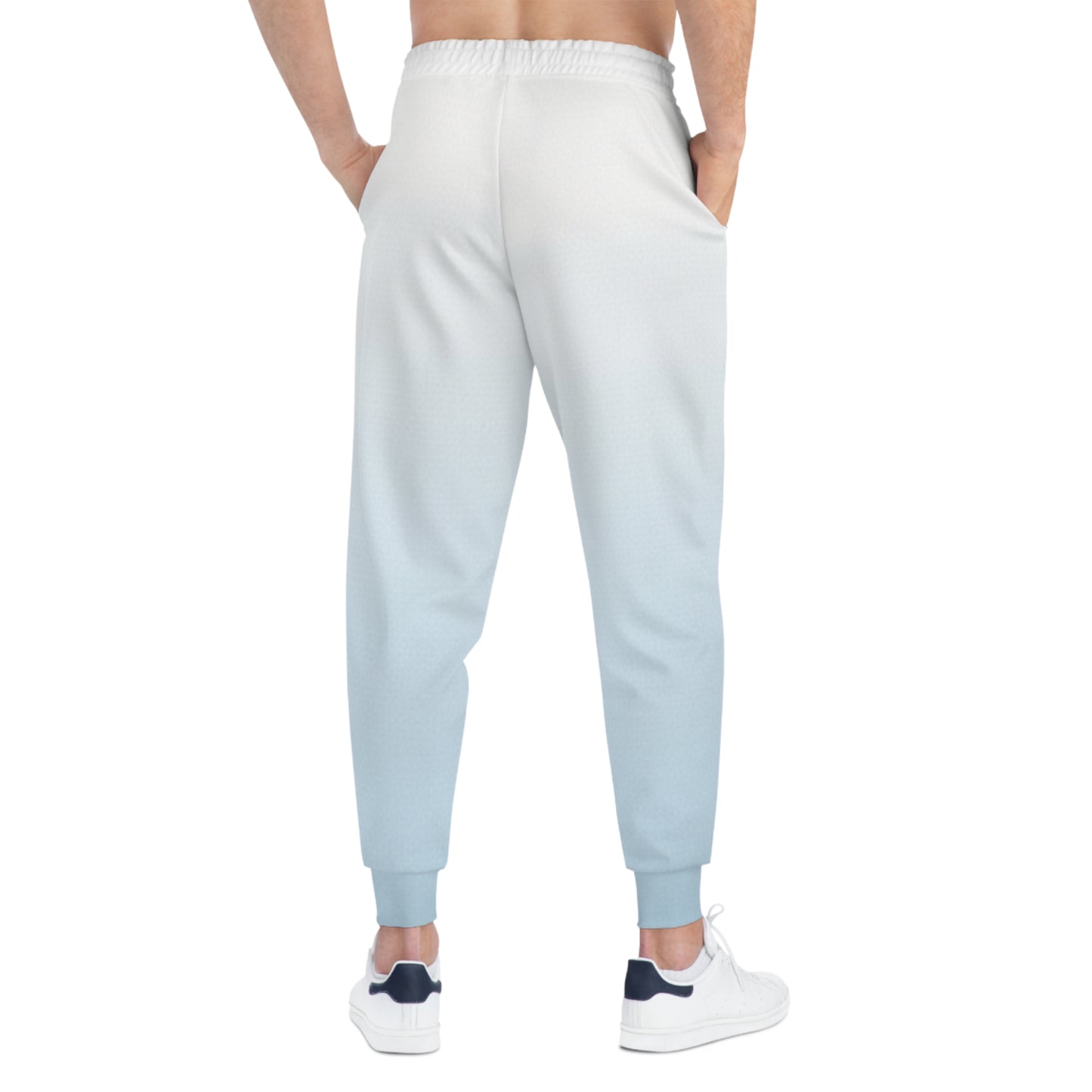 Ombre Athletic Joggers — Light Blue Fade All-Over Print