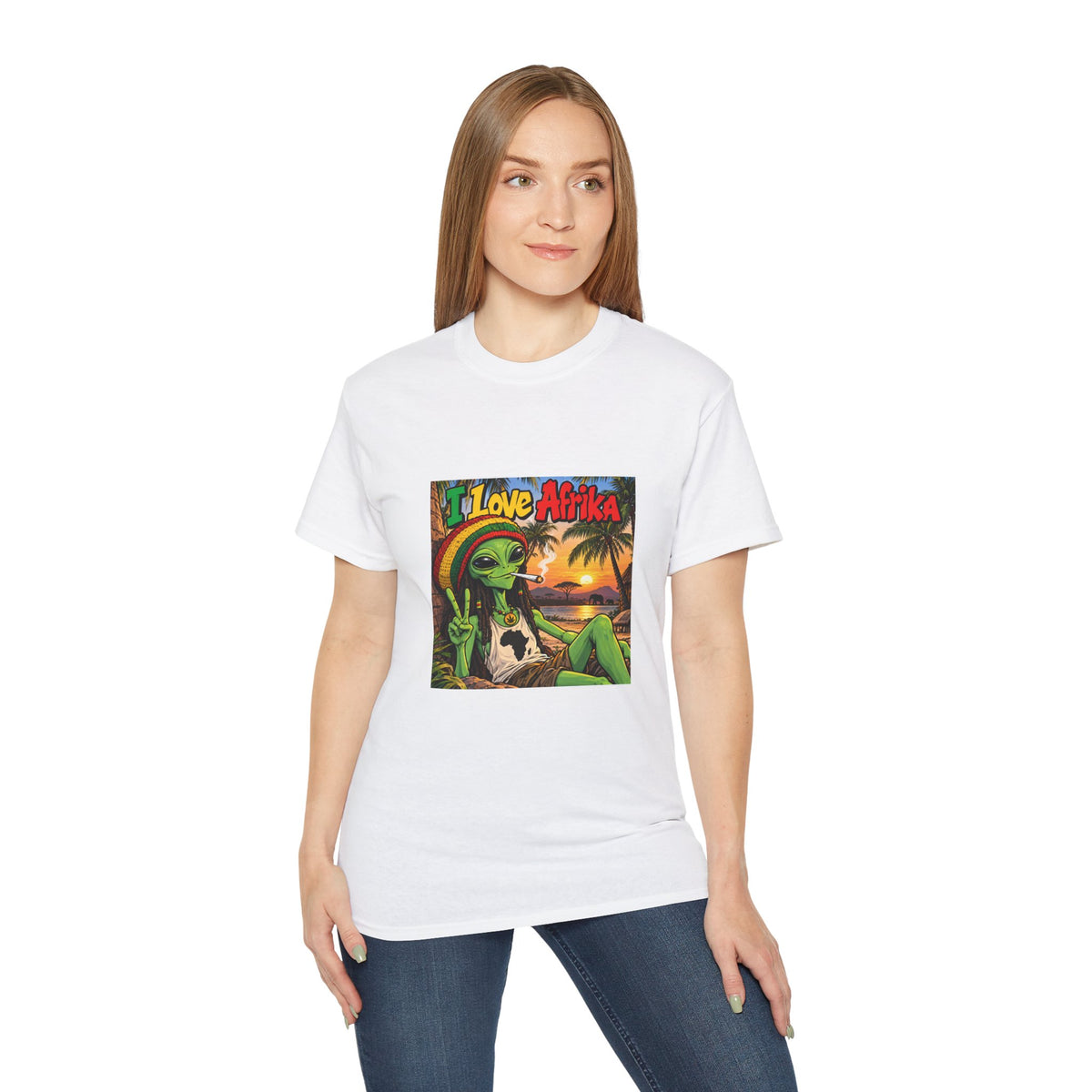I Love Afrika Alien Sunset T-Shirt – Unisex