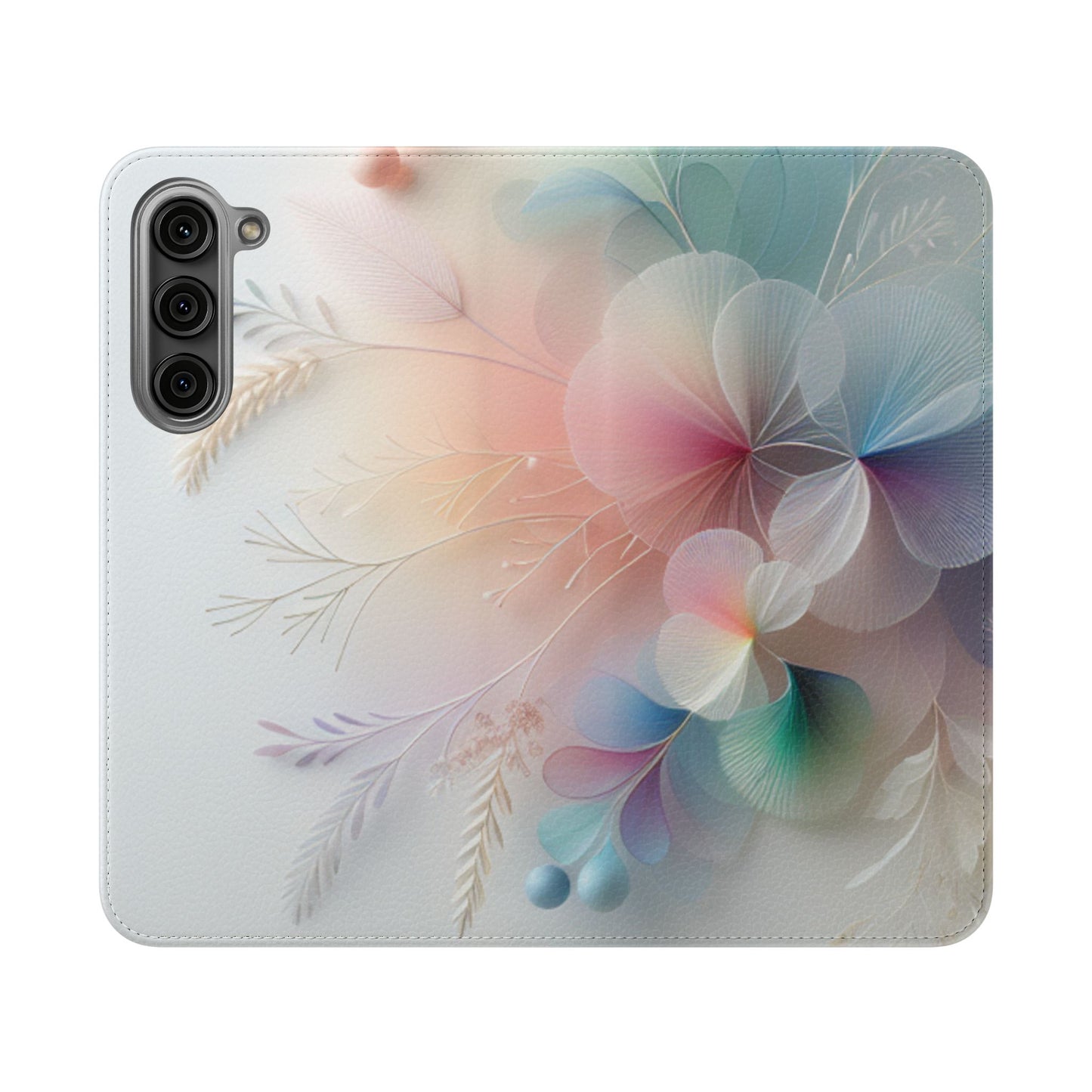 Floral Dream Flip Phone Case - Pastel Watercolor Wallet Cover