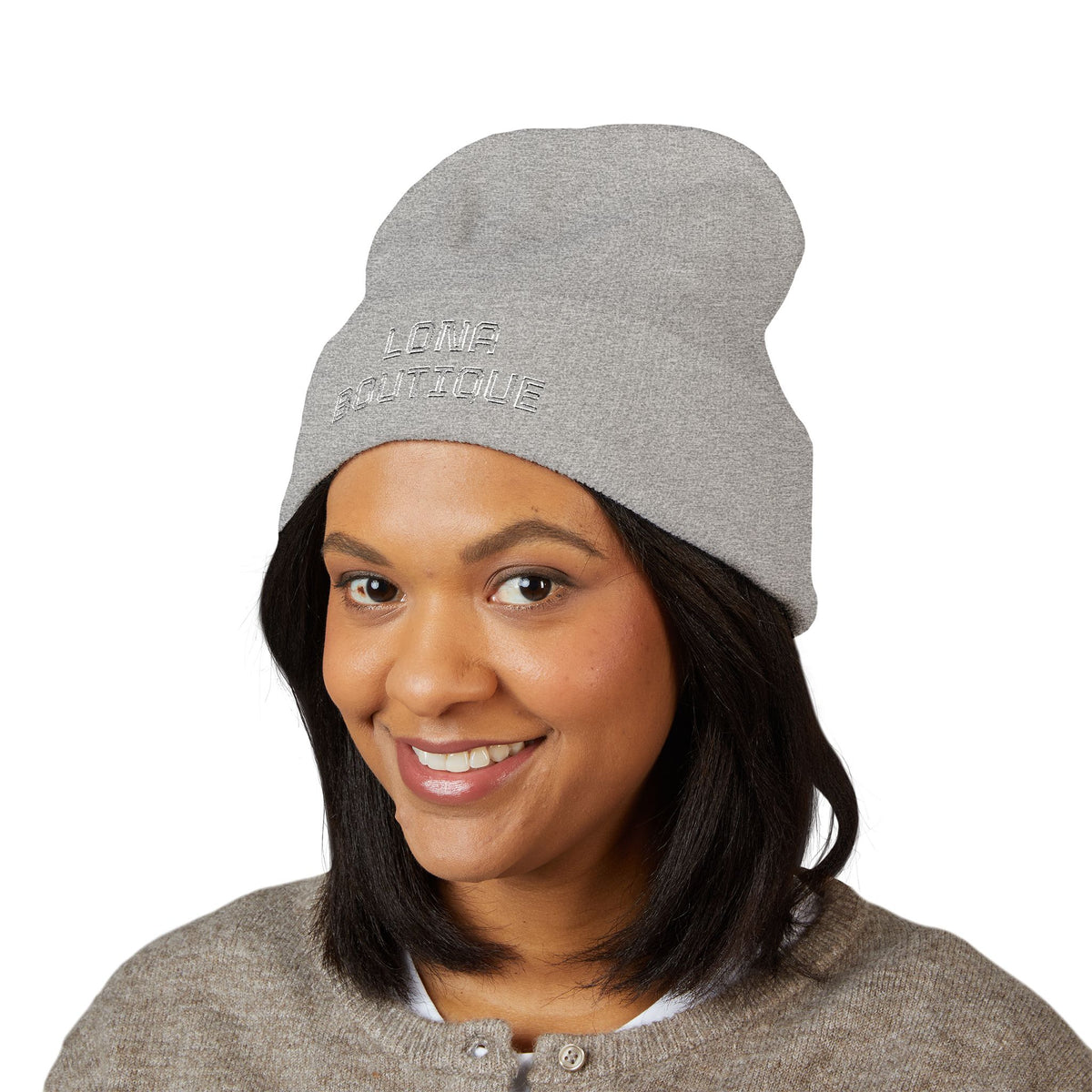 Love Yourself – Bestickte Unisex-Beanie mit Umschlag