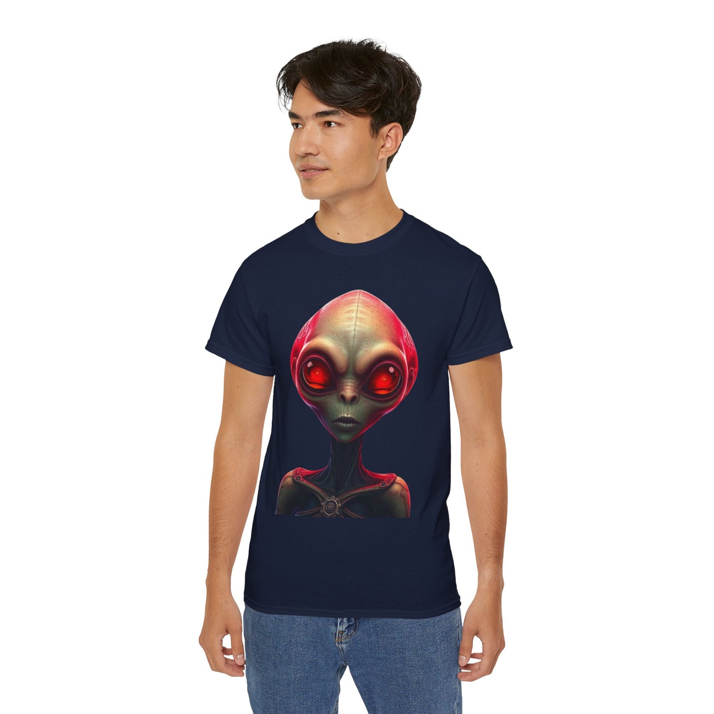 Alien Head Graphic Tee — Retro Red-Eye Extraterrestrial T-Shirt